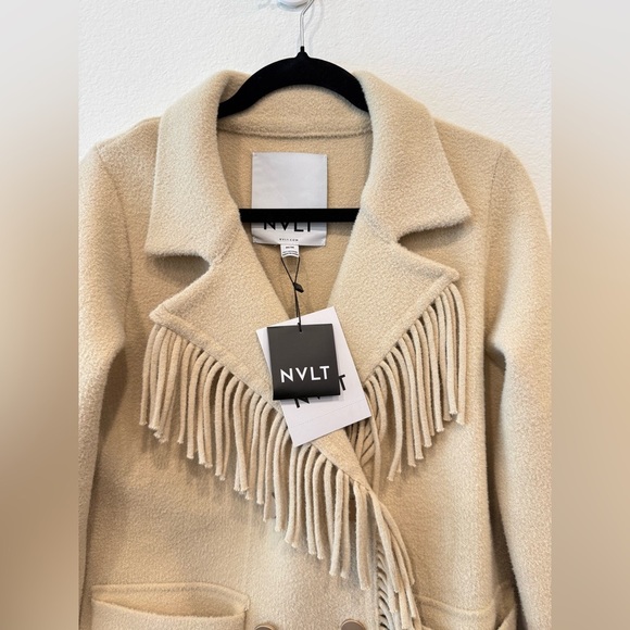 SOLD - NWT NVLT Cream Teddy Jacket with Fringe - Picture 8 of 8
